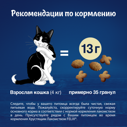 Лакомство Felix для взрослых кошек с рыбой - 60 г