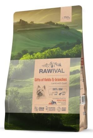 Rawival Gifts of Fields&amp;Branches сухой корм для взрослых собак карликовых и малых пород с ягненком и перепелом - 750 г