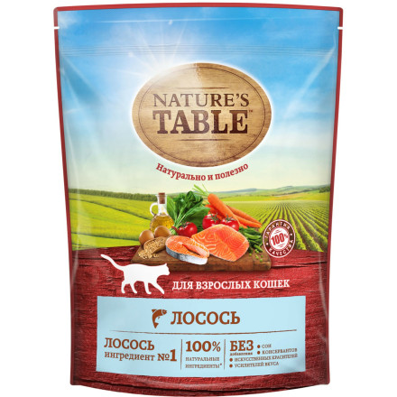 Nature’s Table сухой корм для кошек с лососем - 650 г
