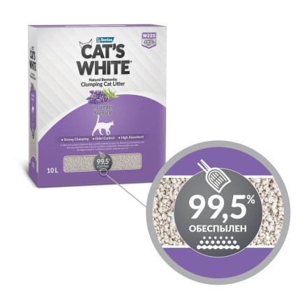 Cat&#039;s White Box Premium Lavender наполнитель комкующийся для кошачьего туалета с ароматом лаванды - 6 л