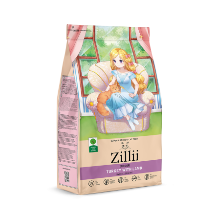 Zillii Indoor Adult Cat сухой корм для взрослых кошек живущих в помещении с индейкой и ягненком - 400 г