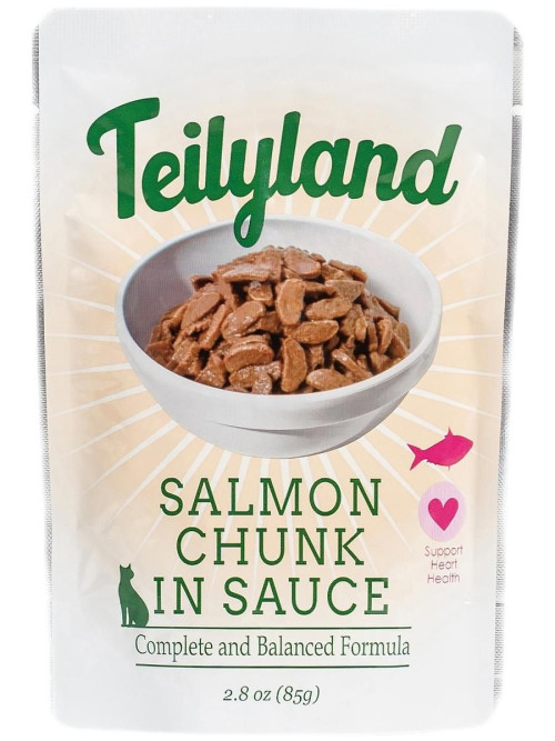 Pettric Teilyland влажный полнорационный корм для взрослых кошек с лососем в соусе, в паучах - 85 г х 12 шт