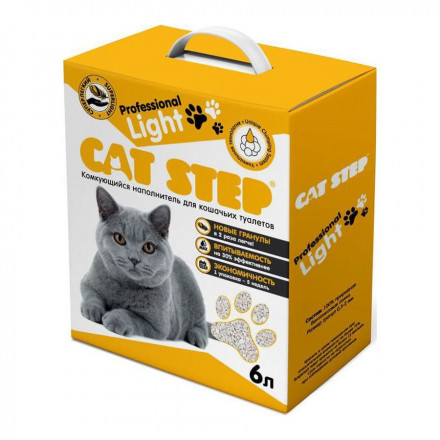 Cat Step Professional Light наполнитель для кошачьих туалетов бентонитовый комкующийся - 6 л