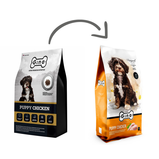 Gina Puppy Chicken сухой корм для щенков с курицей - 7,5 кг
