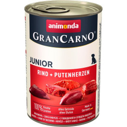 Animonda Gran Carno Original Junior влажный корм для щенков и юниоров с говядиной и сердцем индейки - 400 г