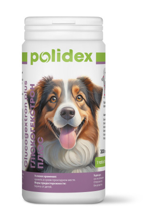 Polidex Glucogextron Plus кормовая добавка для востановления хрящевой ткани у собак - 300 табл.