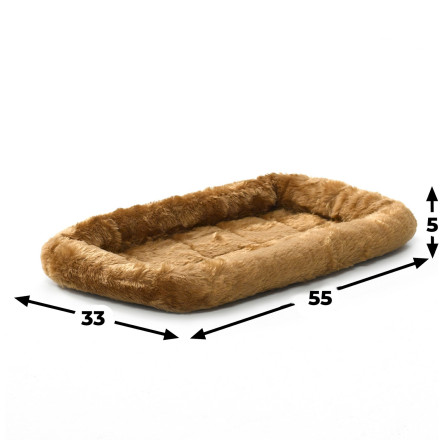 Лежанка MidWest Pet Bed для собак и кошек меховая 55х33 см, коричневая