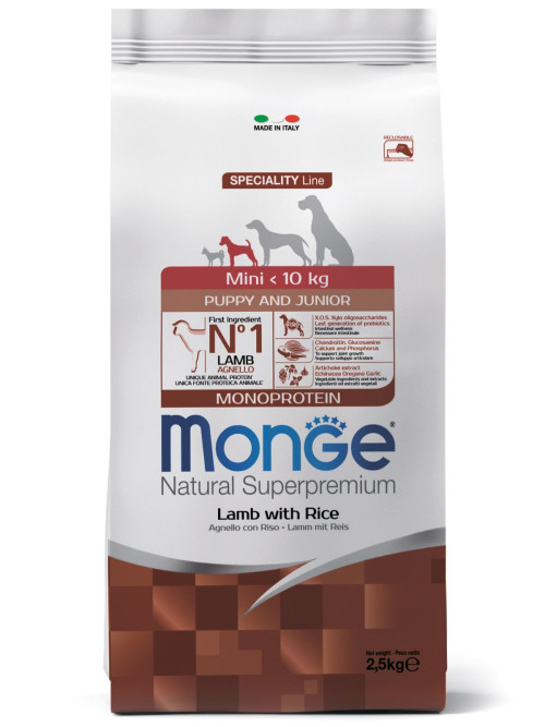 Monge Dog Speciality Mini Puppy &amp; Junior сухой корм для щенков мелких пород с ягненком и рисом 2,5 кг