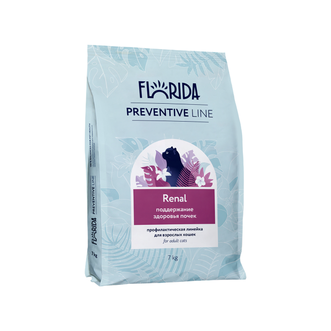 Florida Preventive Line Renal сухой корм для взрослых кошек для поддержания здоровья почек - 7 кг