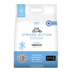Organic Team Strong Action комкующийся наполнитель для кошачьего туалета, суперкомок, из маниоки - 7 л (2,6 кг)