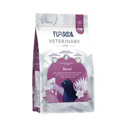 Florida Veterinary Line Renal сухой диетический корм для взрослых кошек для поддержания функции почек при хронической и острой недостаточности - 350 г